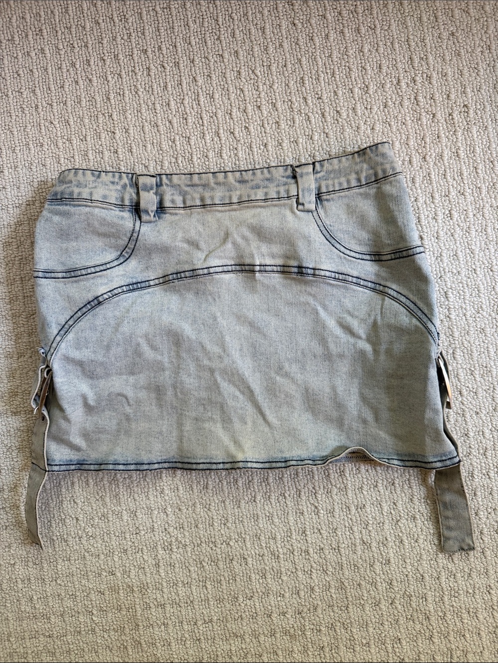 Casual Light Gray Denim Mini Skirt